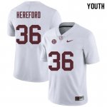 NCAA Youth Alabama Crimson Tide #36 Mac Hereford Stitched College Nike Authentic White Football Jersey QN17B28PG